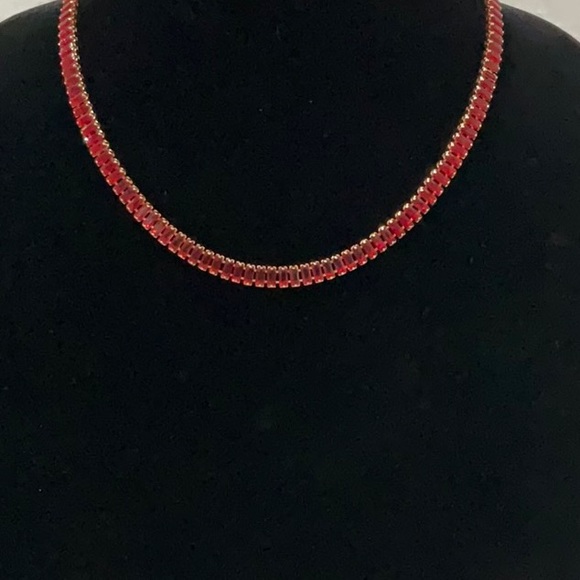 NWT Red Choker Tennis Necklace - Picture 3 of 3